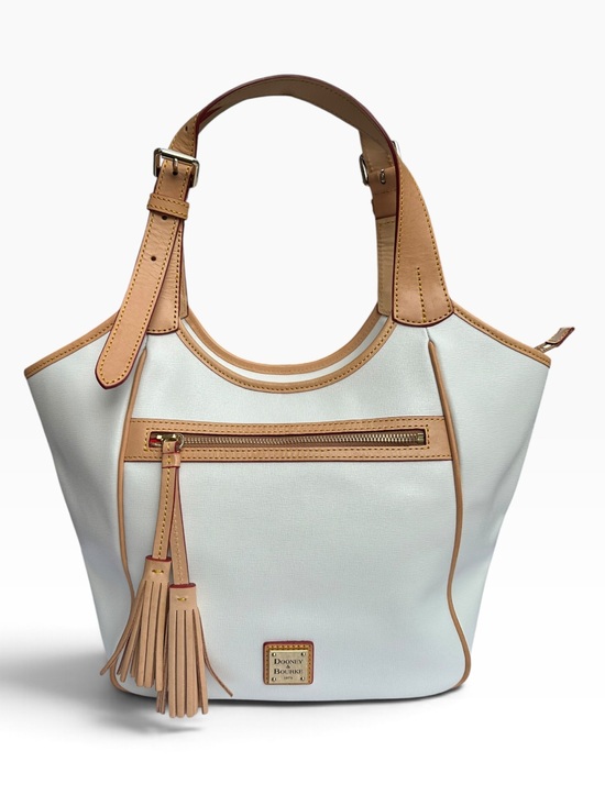 Dooney & Bourke Handbags - Dooney & Bourke Maddie Shoulder Bag with Tassel. White Saffiano Leather